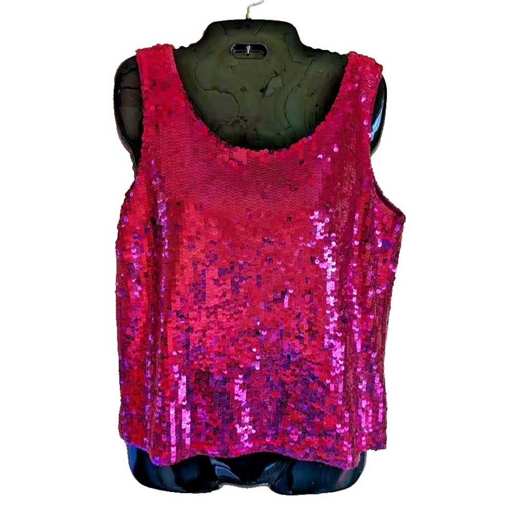 Fabulous Vintage Liz Claiborne Womens S Sequin Tank Top Going Out Party Bling